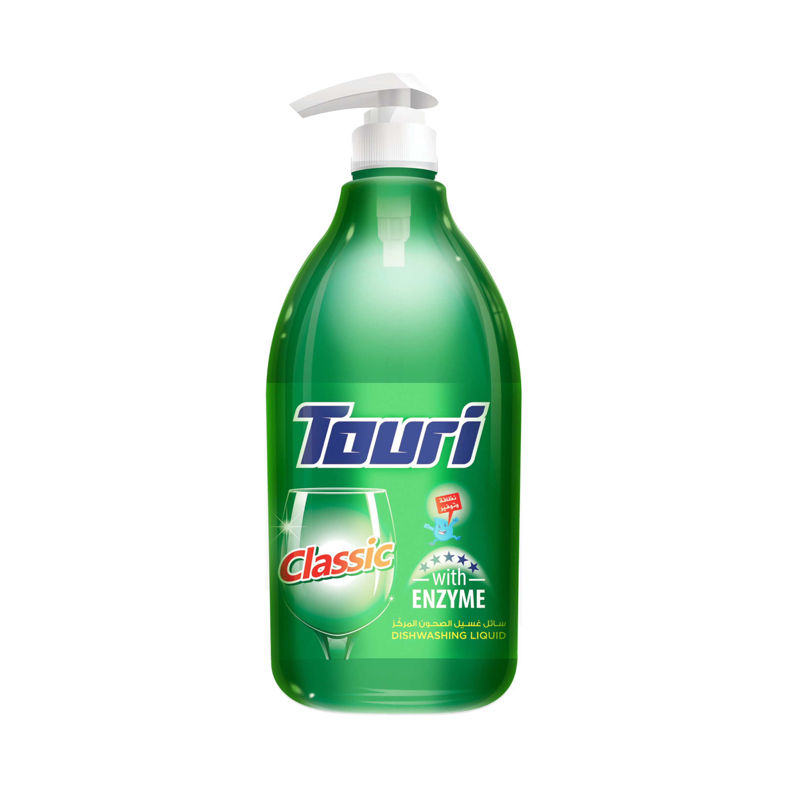 Touri Dishwashing Liquid 1500ml Pump – Classic Enzyme Formula