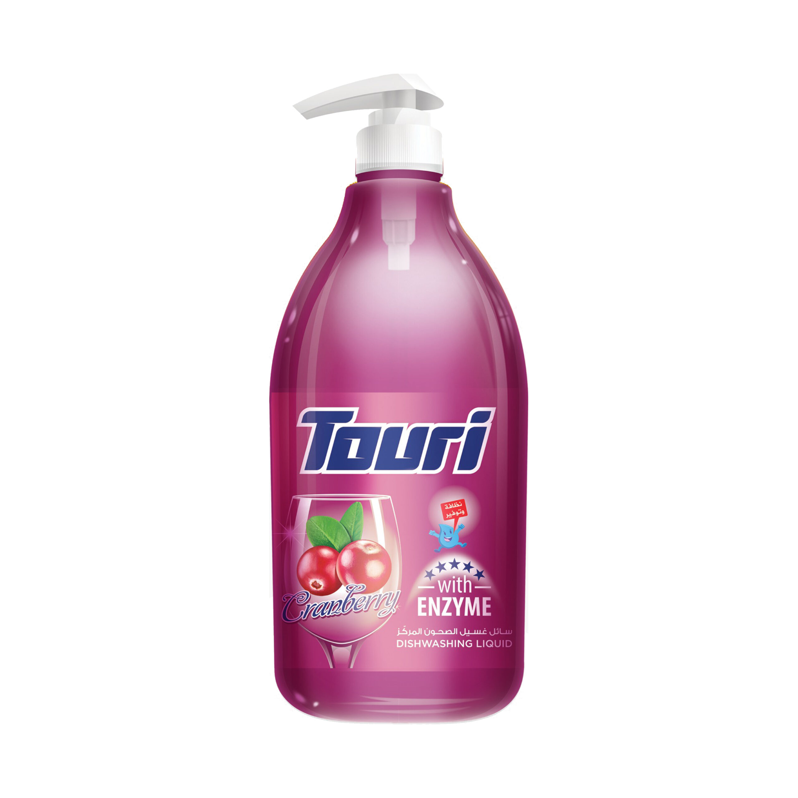 Touri Dishwashing Liquid 1500ml Pump – Cranberry Enzyme Formula