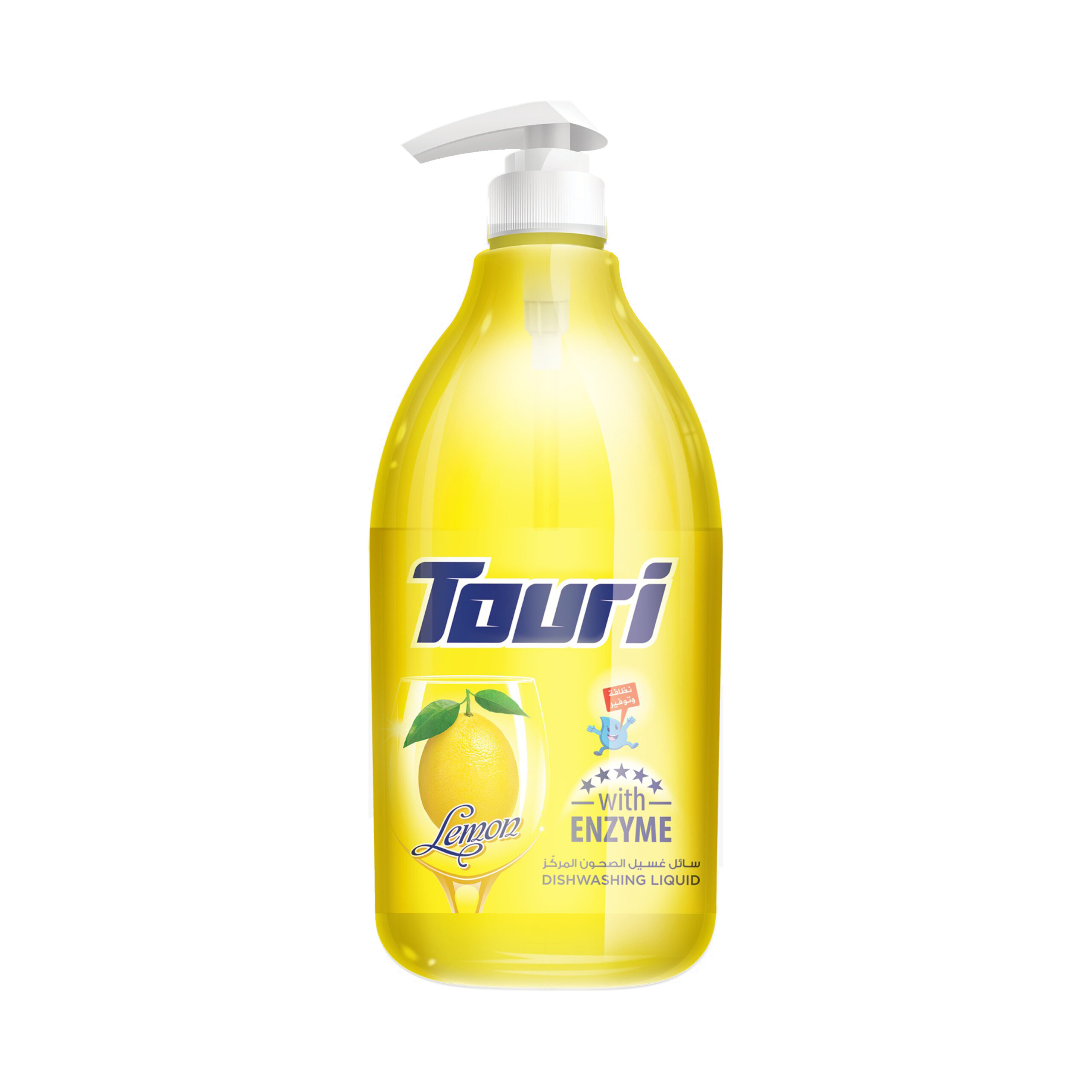Touri Dishwashing Liquid 1500ml Pump – Lemon Enzyme Formula